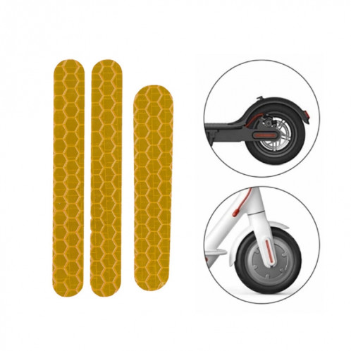 5 Autocollants de scooters de scooters réfléchissant Curseur réfléchissant Scooter ScanGuard Sticker réfléchissant pour Ninebot ES2 (Jaune) SH18151738-06