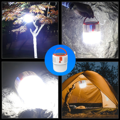Ampoule solaire à LED Lampe de secours domestique Lampe de marché nocturne mobile, Style: V65 8W 24 LED 2 Batterie + Puissance de sortie SH6602901-07