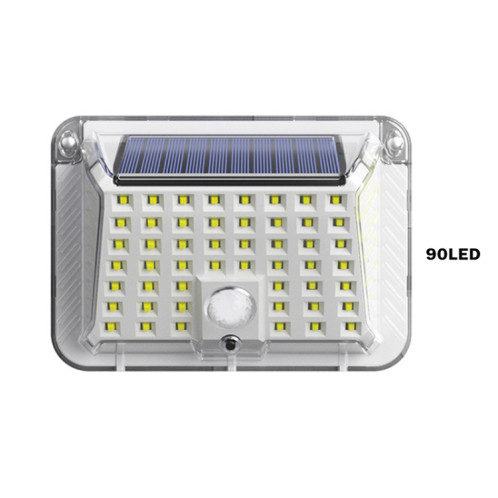 90 LED mur de mur solaire Jardin à quatre côtés lumineux lumineux lumineux de corps humain induction à induction imperméable lumière extérieure SH82011665-07