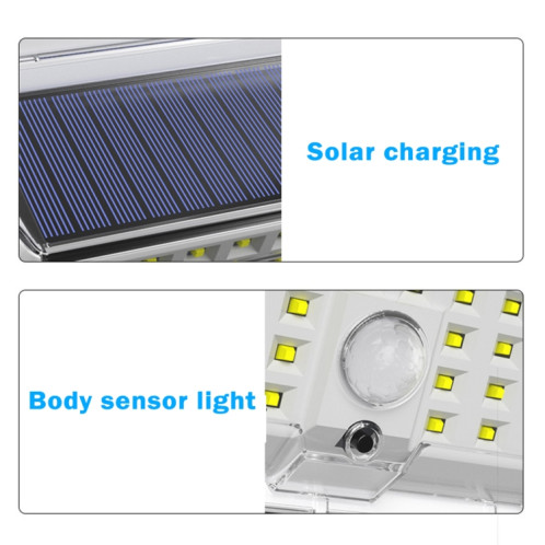 90 LED mur de mur solaire Jardin à quatre côtés lumineux lumineux lumineux de corps humain induction à induction imperméable lumière extérieure SH82011665-07