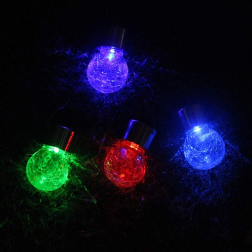 12 PCS Crackle Ball Solar Chandelier extérieur Jardin de jardin Décoration de vacances Lumière avec clip (lumière blanche) SH801A1798-05