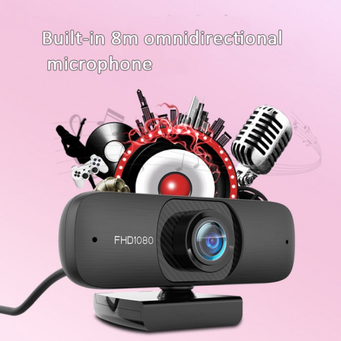 Version HD 1080p C60 Webcam Webcam Caméra d'ordinateur haute définition avec microphone, longueur du câble: 2,5 m SH14021745-07