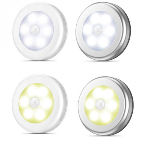 6 LED HOME HOME HOME SMART HUMAN HUMPORT SCENDER, Couleur de la lumière: lumière chaude (argent) SH1804992-06