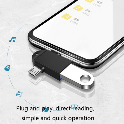 10 PCS LI-09 USB 3.0 Femme à USB-C / Type-C + micro USB Multi-fonction Adaptateur OTG multifonctions avec lanière (or) SH301B1778-07