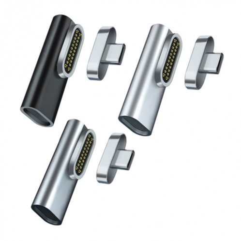 20 broches ELBOW MAGNETIQUES USB-C / TYPE-C Adaptateur de prise en charge de la charge et de la vidéo 4K transfert de vidéo (gris) SH501B546-07