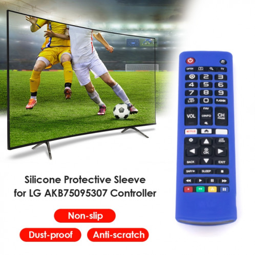 Étui de protection en silicone à distance Y14 avec lanière pour LG AKB75095307/74915305/75375604 (vert lumineux) SH701D1206-06