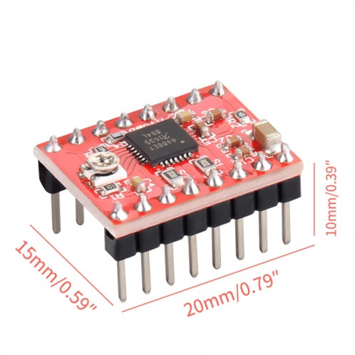 2 PCS HW-134A A4988 Module de pilote à provisoire à proximité à proximité de la marche rouge pour imprimante 3D SH17631572-06