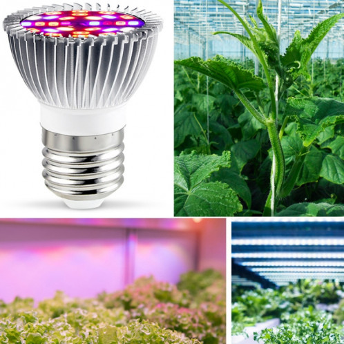 2 PCS LED Lampe de croissance des plantes Full Spectrum plante Remplissage Coupe légère, Puissance: E27 18 Perles SH4801565-07