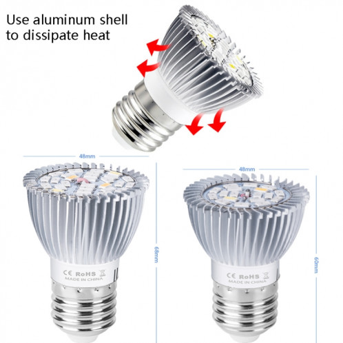 2 PCS LED Lampe de croissance des plantes Full Spectrum plante FLUBUM FLUM COUPELL, POWER: E27 28 Perles SH4802709-07