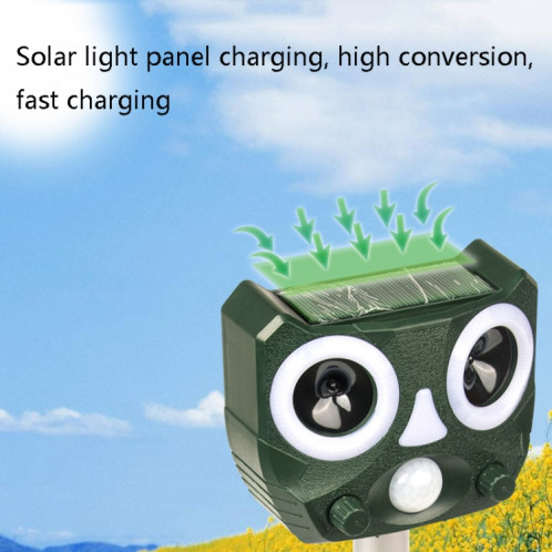 119A Échec solaire à ultrasons Solar Insectif Repellent Repellent (Vert) SH601A291-010