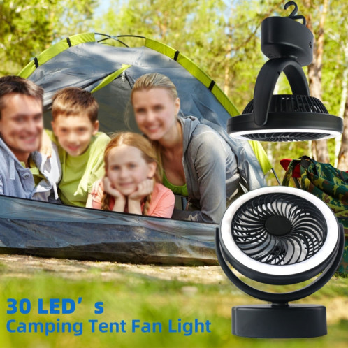 YQ-8004 USB Chargement en plein air Fan Multifunction Camping Multifunction Tente LED (Noir) SH901A1315-07