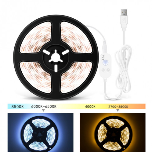Strip lumineux LED USB Human Intelligent Intelligent Induction Étanche Light Strip 2835 Cabinet Patch Armoire Double Spouse Light Strip 5m (6500K blanc froid) SH406B1325-07
