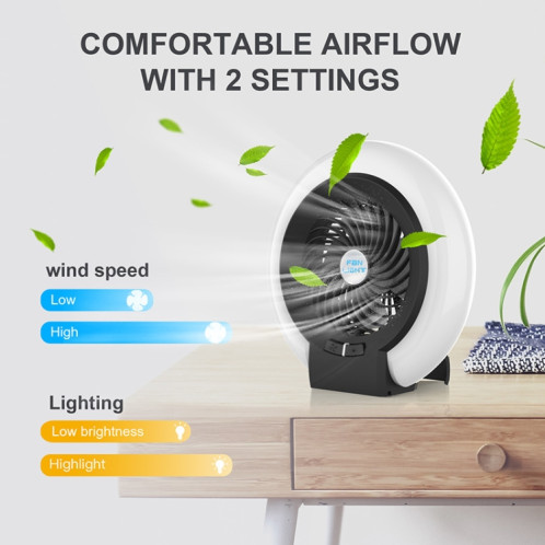 TW-8003 Ventilateur portable de camping rechargeable de camping de camping en plein air (noir) SH301A319-06