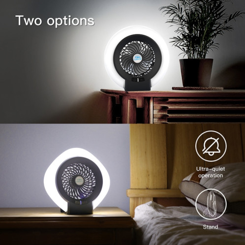 TW-8003 Ventilateur portable de camping rechargeable de camping de camping en plein air (noir) SH301A319-06