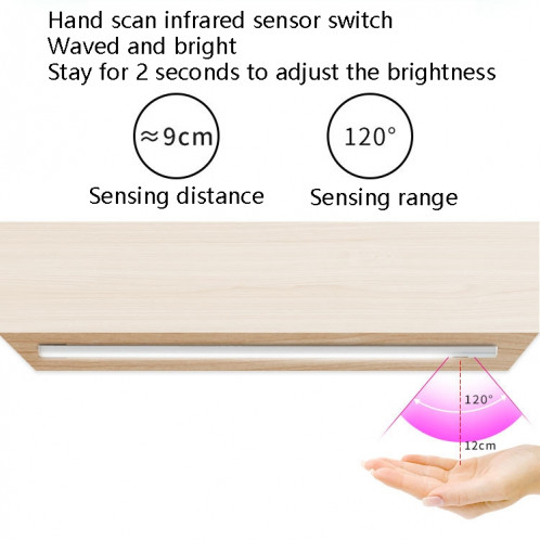 2 PCS 20cm LED Lampe de meuble d'induction de LED USB Smart STORM SENSING Strip (blanc chaud) SH601B1788-07