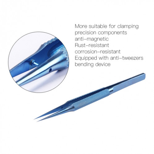 Kaisi Titanium Alliage Tweezers RéparezPrint digital Ligne Fly Line Carte carte mère précis Antimagnétique Electronics Tweezers (droite BT-11) SK001B950-06