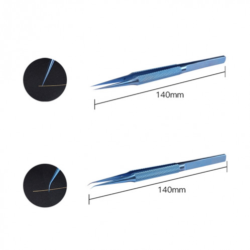 Kaisi Titanium Alliage Tweezers RéparerPrint digitale Ligne de fly Téléphone Carte carte mère précise Antimagnétique Electronics Tweezers (Curved BT-15) SK001A814-05
