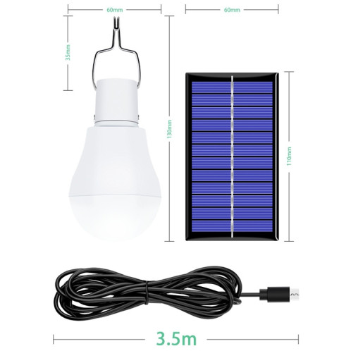 Ampoule solaire LED PORTABLE PORTABLE PORTABLE EXTÉRIEUR DE L'ÉCLAIRAGE DE CAMPAGE DE CAMPAGE (LUMIÈRE BLANCHE) SH401A1359-06