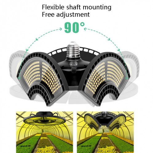 Vecteur de plante LED Spectroscopie pleine spectroscopie naturelle blanche lumière étanche pliante pliable lumière, Puissance: E27 504 Perles SH49041913-07