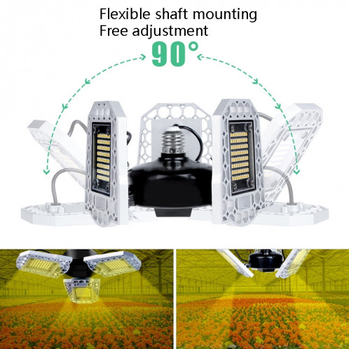 Lampe végétale étanche LED WHITE Naturel Pliage de pliage Blanc Lumière de la spectroscopie pleine spectroscopie de la plante, Puissance: E27 216 Perles SH5601248-07