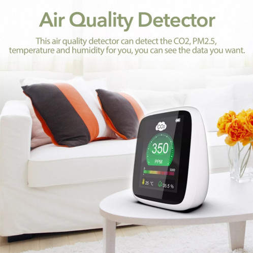 DM1308 MONITOR CO2 Testeur de l'air intérieur Qualité de l'air 400-5000PPM DIGHIQUE DIOXIDE Humidité Capteur NDIR SH23631513-07