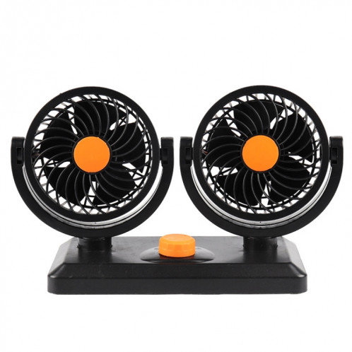 Ventilateur de voiture Ventilateur de voiture Portable Mini Ventilateur électrique à deux têtes de voiture, couleur: orange 24V briquet SH900286-05