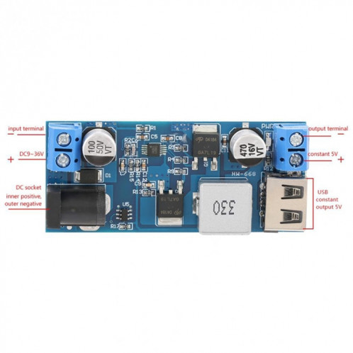 Module HW-688 DC 5V6A Buck Module 12V24V à 5V Alimentation Alimentation USB Charging 5A haute puissance 30W SH2580162-06