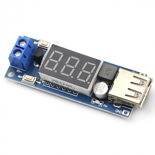 HW-318 12V à 5V Buck Module DC-DC 3A DC Module de puissance LED Voltmètre de voiture de batterie SH2596760-05