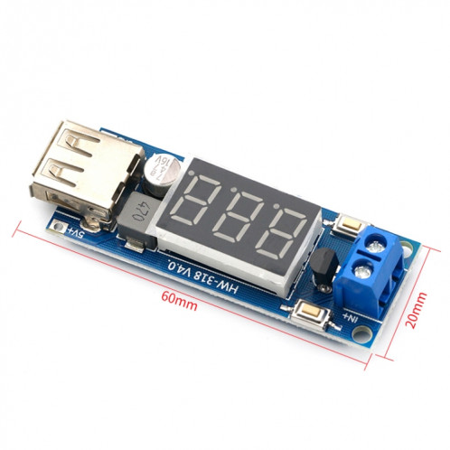 HW-318 12V à 5V Buck Module DC-DC 3A DC Module de puissance LED Voltmètre de voiture de batterie SH2596760-05