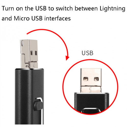 128GB SH02 USB 3.0 + 8 broches + MIRCO USB + Type-C 4 sur 1 ordinateur mobile U-Disk avec fonction OTG (Noir) SH204A748-07