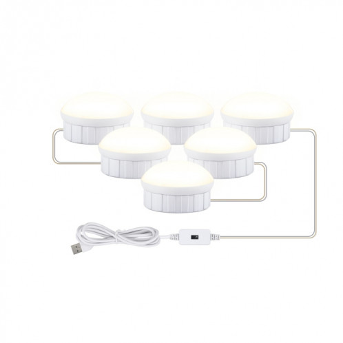 Miroir LED Miroir Miroir Beauté Légère Fill Light Hand Souvenirs Miroir Miroir Avant Lumière, Puissance Source: 6 ampoules (Naturel Blanc) SH602A1185-07