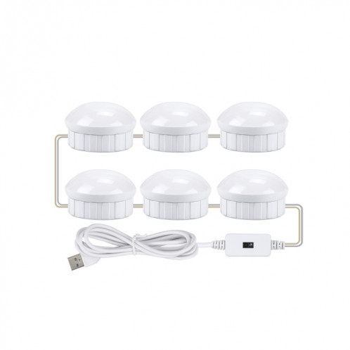 Miroir LED Miroir Miroir Beauté Légère Fill Light Hand Souvenirs Miroir Miroir Avant Lumière, Puissance Source: 6 ampoules (Naturel Blanc) SH602A1185-07