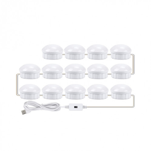 Miroir LED Miroir Miroir Beauté Légère Fill Light Hand Souvenirs Miroir Capteur Avant Lumière, Power Source: 14 ampoules (Blanc naturel) SH604A1948-07