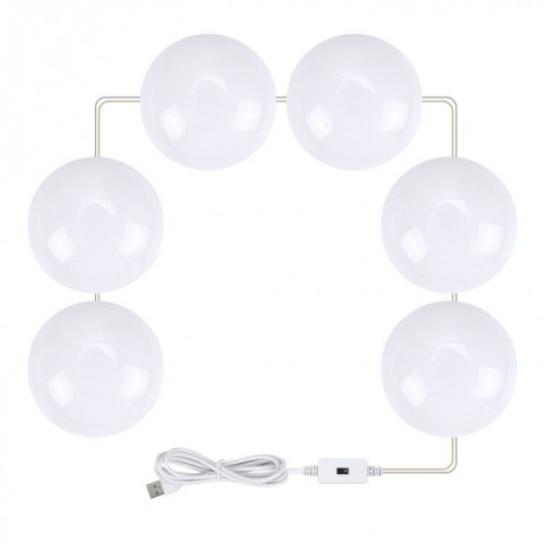 Miroir de maquillage à LED Miroir Beauté avant Remplissage Lumière de Sensation de balayage de la main, source d'alimentation: 6 ampoules SH0502507-07
