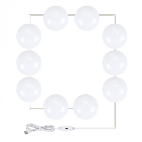 Miroir de maquillage à LED Miroir Beauté avant Remplissage Lampe Sensation de balayage de la main, source d'alimentation: 10 ampoules SH0503276-07