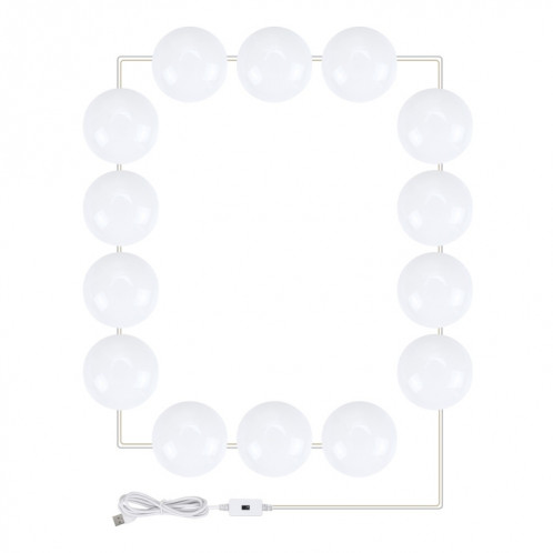 Miroir de maquillage à LED Miroir Beauté Avant Fill Lampe Lampe de sensation de balayage de la main, source d'alimentation: 14 ampoules SH0504244-07