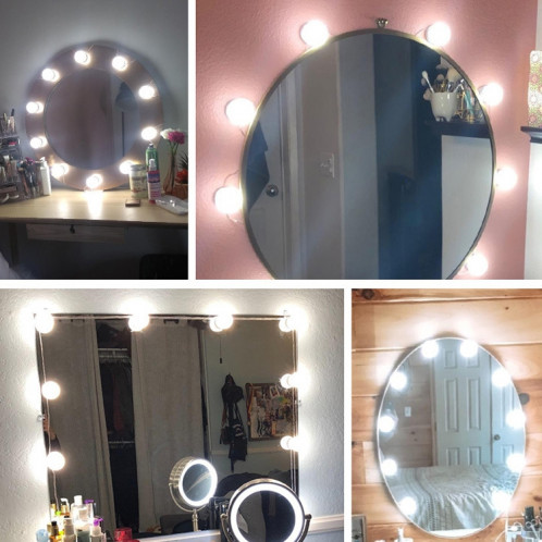 2 LED miroir miroir de la lumière Dimmable maquillage Miroir USB Touch Control Light (Lumière blanche) SH201A177-07
