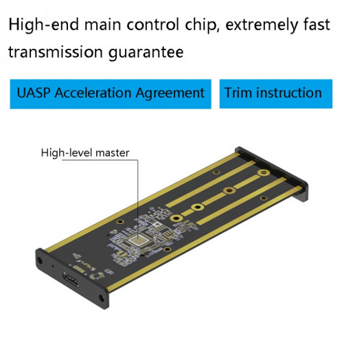 M.2 NVME / NGFF MOBILE DISQUE DISQUE DE DISQUE TYPE-C3.1 Notebook Notebook Solide State Box, Style: PC280K NVME Câble simple SH45041610-07