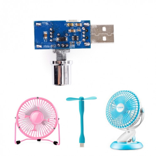 2 PCS HW-602 USB Gouverneur Gouverneur Ventilateur de vitesse Volume de l'air Volume de l'air Régulateur de refroidissement Mute Mute Multifonction Switch Switch Module SH27501714-05