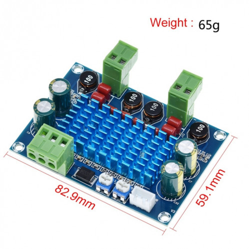 Panneau d'amplificateur de puissance numérique HW-447 haute puissance TPA3116D2 Châssis dédié Plug-in 5-28V Sortie 120W SH2755134-06