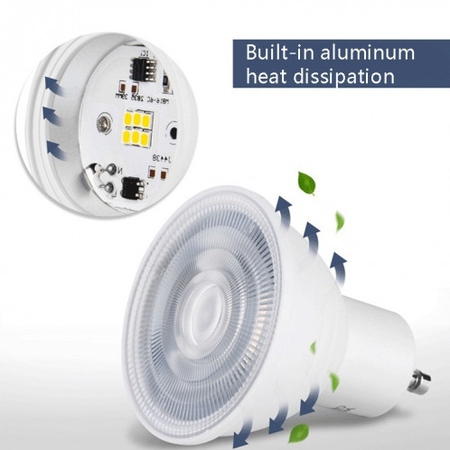4 PCS LED Coupe lumineuse 2835 Patch Sauvegarde d'énergie CLAD CLAD CLAD COUPE DE LUMIÈRE ALUMINIUM, POWER: 5W 6 PADADS (COUVERTRE transparent MR16 (lumière froide)) SH901C8-07