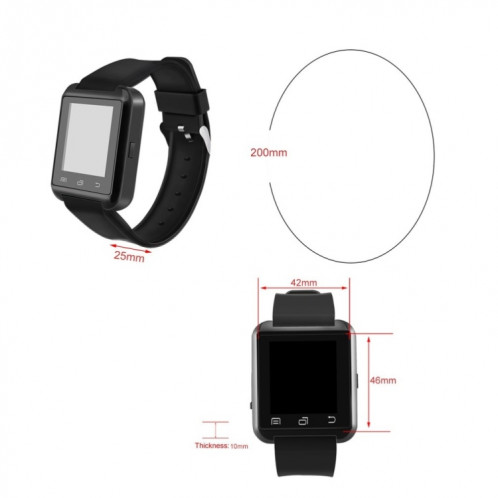 Montre-bracelet intelligente multifonction portable Bluetooth V3.0 + EDR (rouge) SH601C467-020