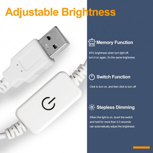 3M Lampe de croissance de plante à LED imperméable à LED USB Touch Touch Dimming SH34041739-07
