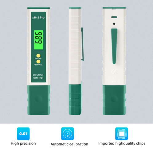 PH-2 PRO LITMUS Tester Testeur Litmus Test Document Changement de couleur PH Mètre Qualité de la qualité de l'eau SH2754231-07
