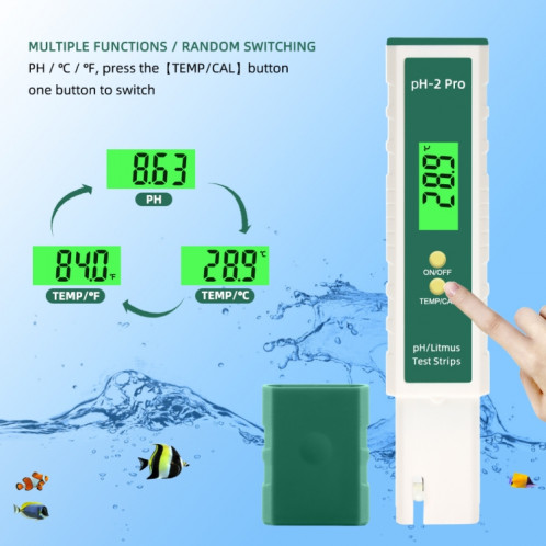 PH-2 PRO LITMUS Tester Testeur Litmus Test Document Changement de couleur PH Mètre Qualité de la qualité de l'eau SH2754231-07