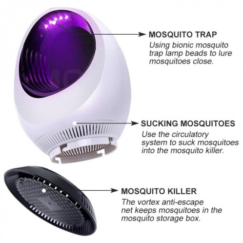 168 LED Photocatalyseur Mosquito Killer lampe de moustiquaire Mosquito Lampe d'attraction (Blanc) SH101A1642-07