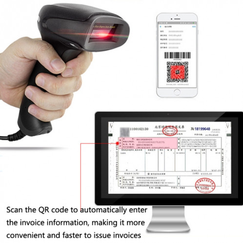NETUM F16 Scanner de code à barres médical Supermarché QR Code Handheld Scanner, Spécifications: câblé SN39011493-07