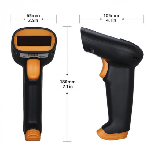 Scanner de code à barres express avec scanner sans fil USB de stockage, Spécification: Red Light SH55011660-07