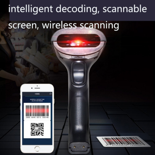 NETUM H3 Scanner de codes à barres sans fil Scanner de supermarché Rouge Scanner de caissier avec chargeur, spécification: unidimensionnel SN61011046-07