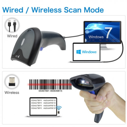 Scanner Bluetooth sans fil Bluetooth sans fil NETUM haute précision, modèle: câblé SN6401652-07